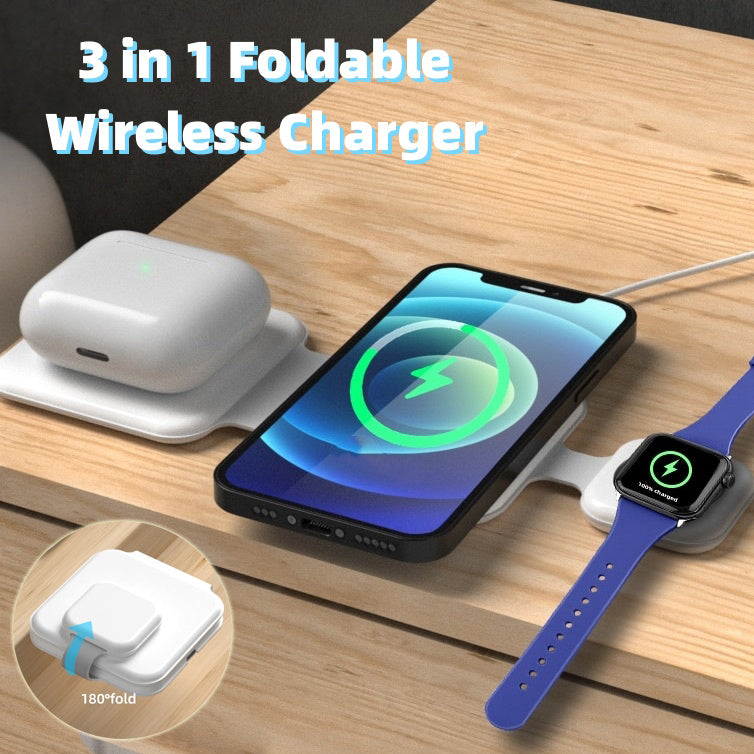 3-in-1 Magnetic Foldable Wireless Charger